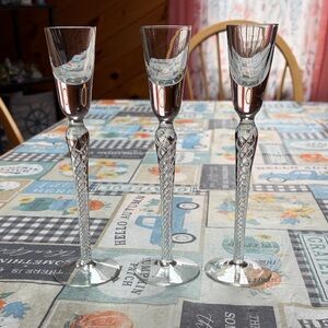 Set of 3 Bohemia Airtwist Stem Crystal Cordial Glass Set